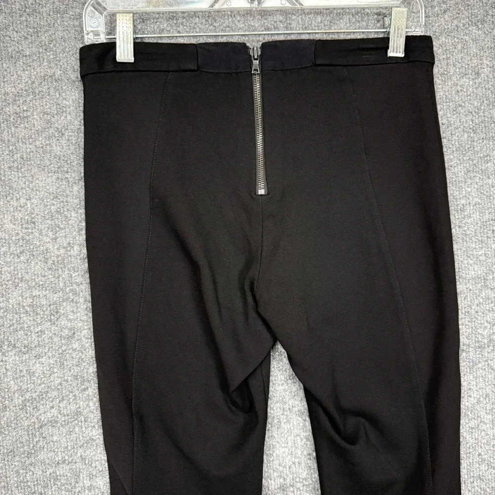 Alice + Olivia Leggings Womens 4 Black Ponte Front Seam Back Zip Slim Pants